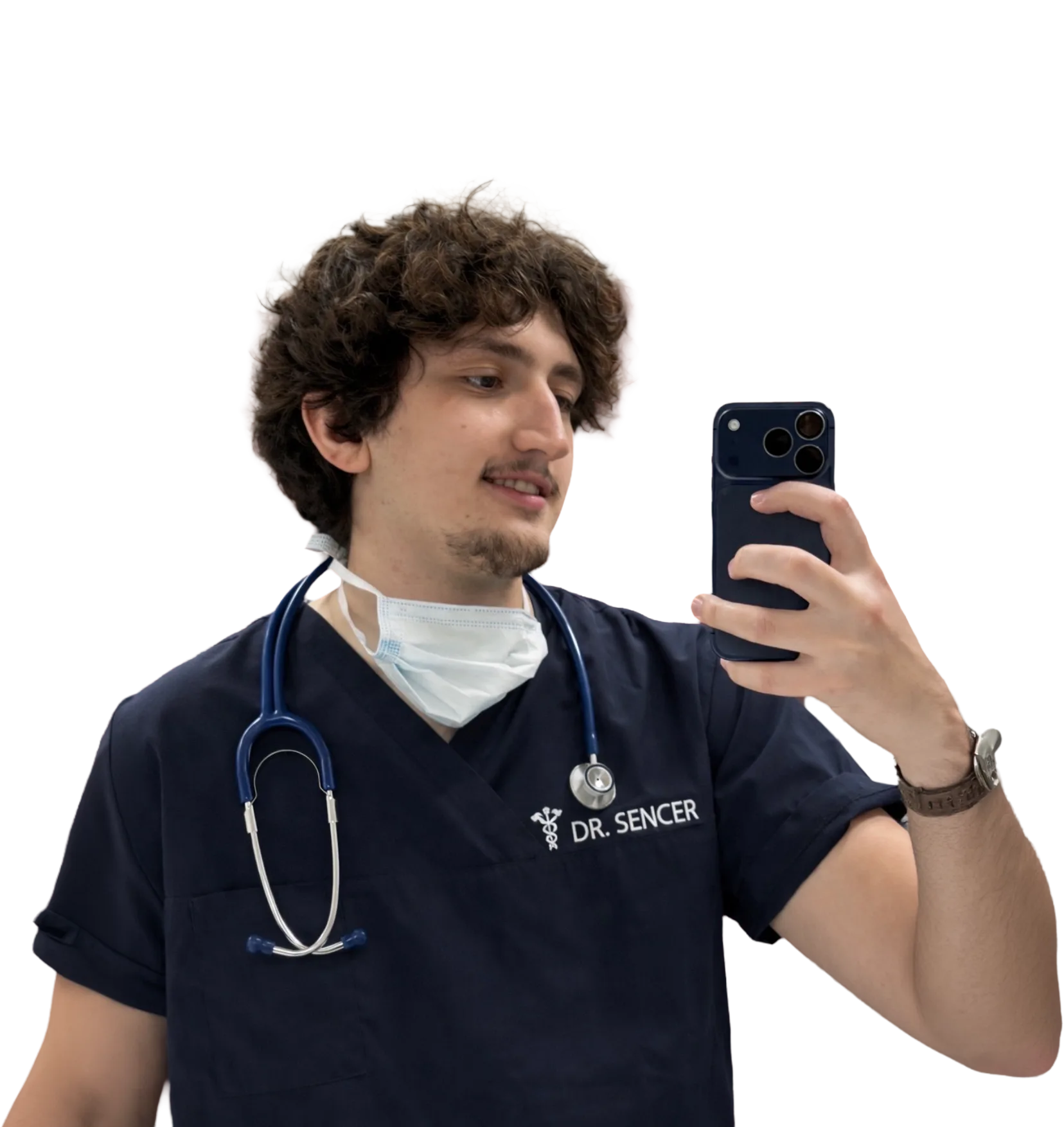 Sencer ayna selfiesi çekiyor